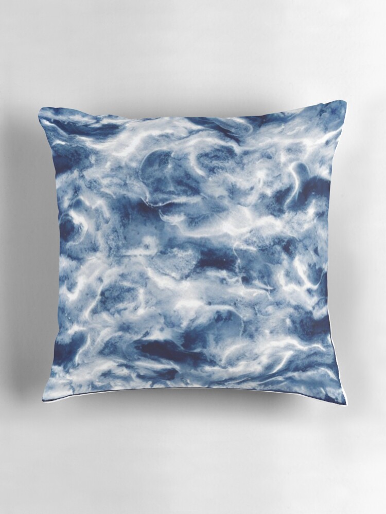 Thumbnail 3 of 4, Pillow, Abstract White Smoke Clouds Night Sky designed and sold by calibrit.