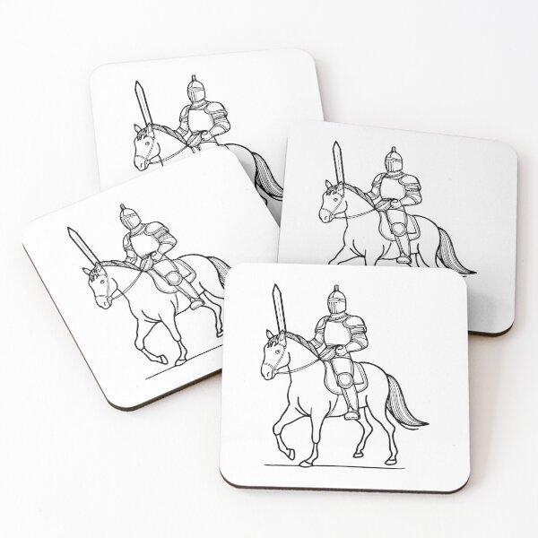 Item preview, Fully armored knight on horseback leading a battalion forward designed and sold by rasagamastore.
