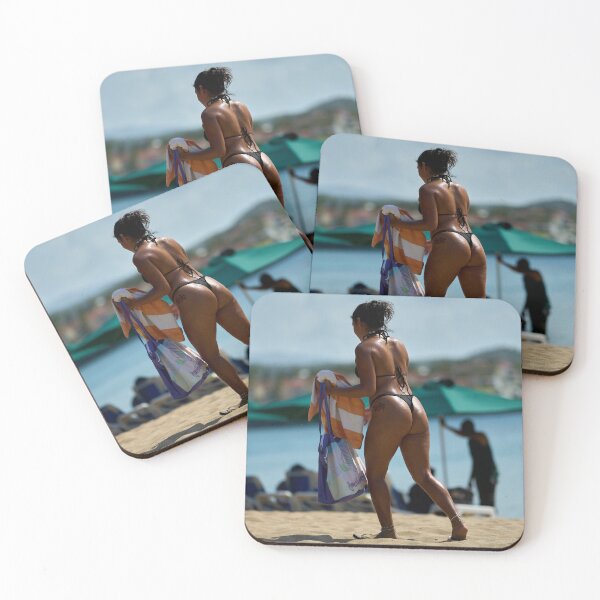 Item preview, Girl on Beach In Bikini Walking With Beach Towel designed and sold by lessplay.