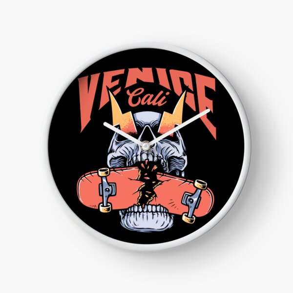 Item preview, Venice California Skateboarding Skull - Orange Text designed and sold by TimelessLocales.
