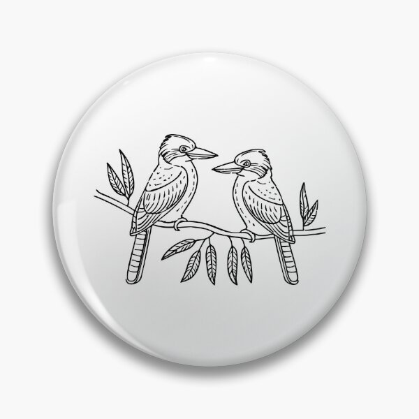 Item preview, A pair of kookaburras perched on a branch in a eucalyptus forest designed and sold by rasagamastore.