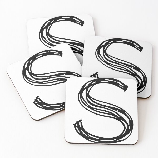 DOODLE LETTER S Coasters (Set of 4)