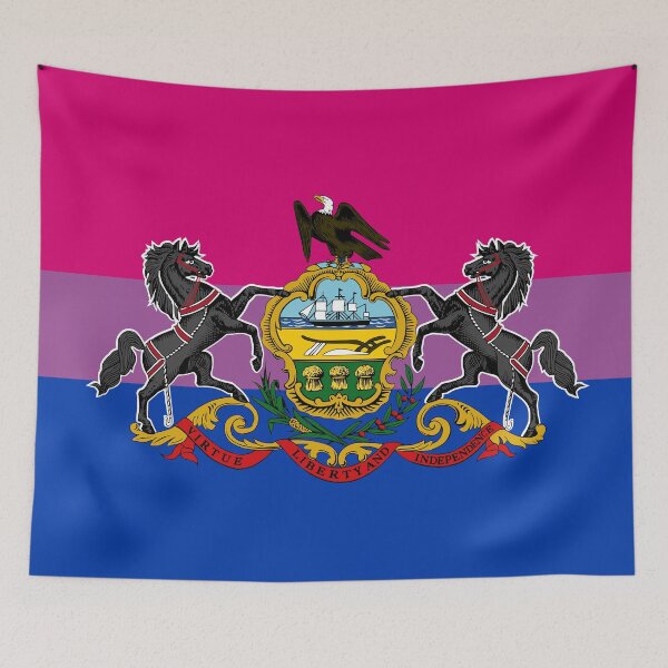 Item preview, Bisexual Pride Flag of Pennsylvania - Version 1 designed and sold by WokeBespoke.