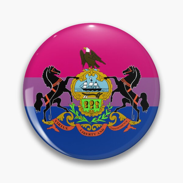 Item preview, Bisexual Pride Flag of Pennsylvania - Version 2 designed and sold by WokeBespoke.