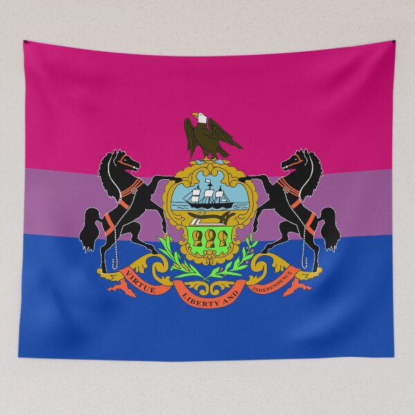 Item preview, Bisexual Pride Flag of Pennsylvania - Version 2 designed and sold by WokeBespoke.
