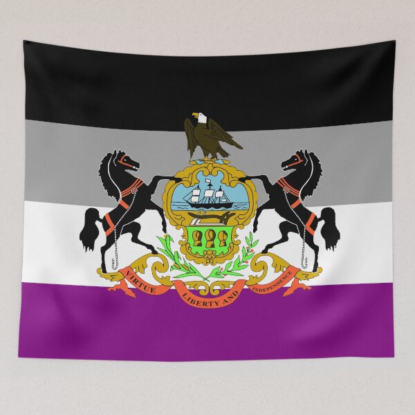 Item preview, Aexual Pride Flag of Pennsylvania - Version 2 designed and sold by WokeBespoke.