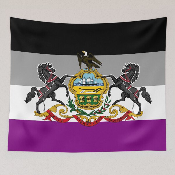 Item preview, Aexual Pride Flag of Pennsylvania - Version 1 designed and sold by WokeBespoke.