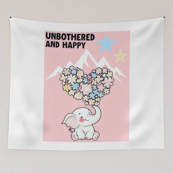 Item preview, Unbothered and happy elephant  designed and sold by SidTastic .