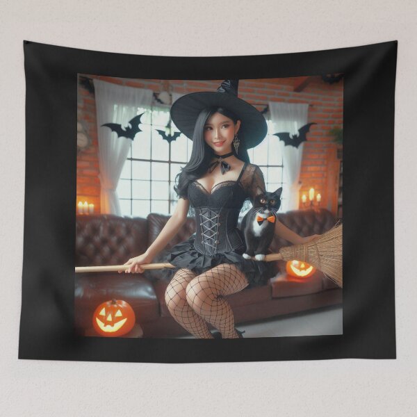 Item preview, AI Anime Witch With Cat 0313 designed and sold by Aqualung1971.