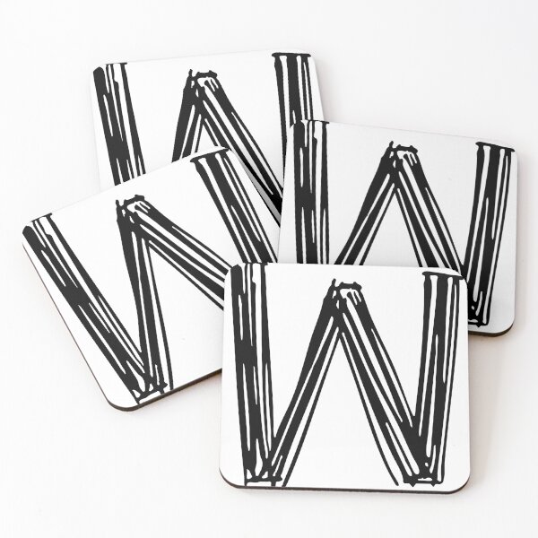 DOODLE LETTER W Coasters (Set of 4)