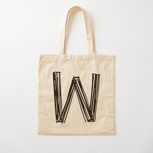 DOODLE LETTER W Cotton Tote Bag