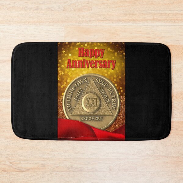 Item preview, 21 Year Recovery Coin Glitter Happy Anniversary designed and sold by ApexDesigners.