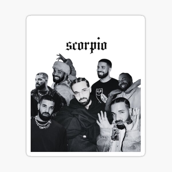 Vista previa del artículo con la obra «Drake x Escorpio», diseñado y vendido por Zodiacstarprints.