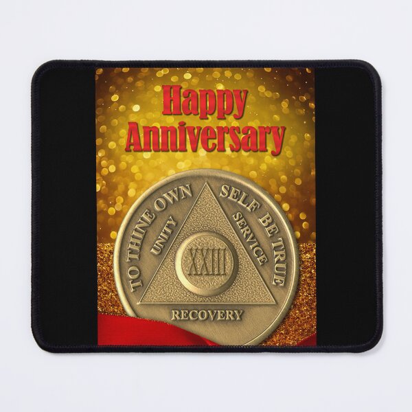 Item preview, 23 Year Recovery Coin Glitter Happy Anniversary designed and sold by ApexDesigners.