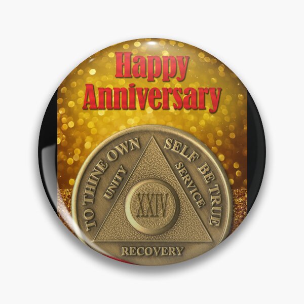 Item preview, 24 Year Recovery Coin Glitter Happy Anniversary designed and sold by ApexDesigners.