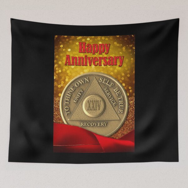 Item preview, 24 Year Recovery Coin Glitter Happy Anniversary designed and sold by ApexDesigners.