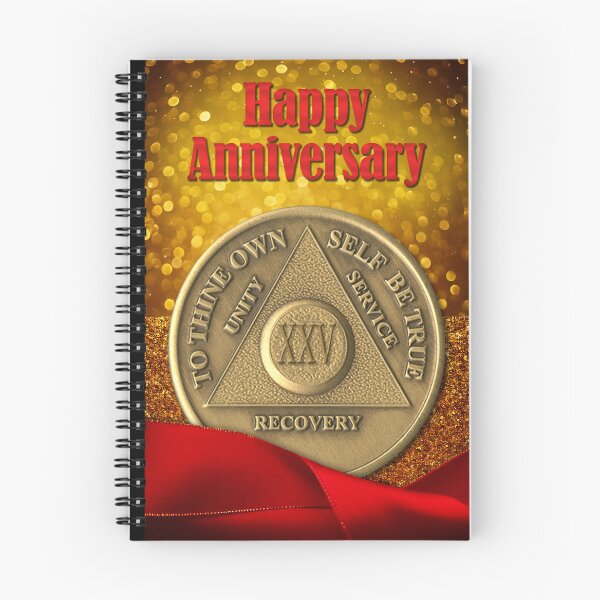 Item preview, 25 Year Recovery Coin Glitter Happy Anniversary designed and sold by ApexDesigners.