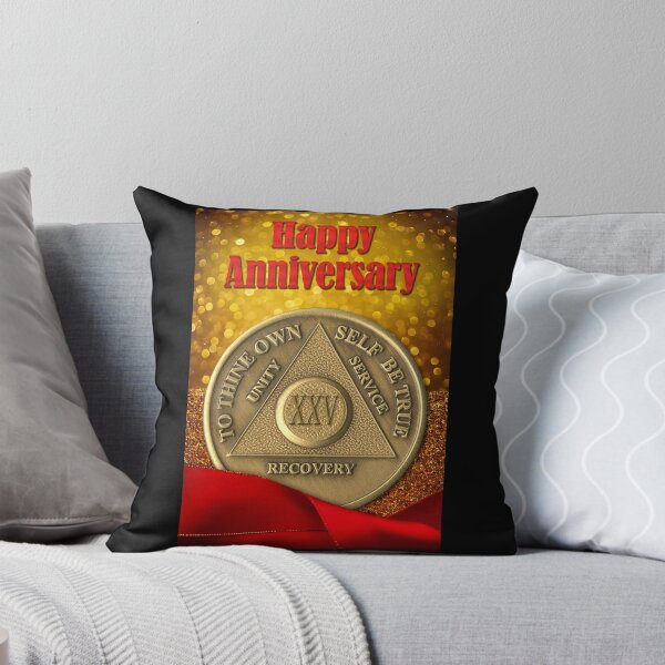 Item preview, 25 Year Recovery Coin Glitter Happy Anniversary designed and sold by ApexDesigners.