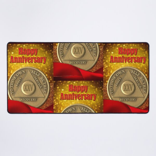 Item preview, 25 Year Recovery Coin Glitter Happy Anniversary designed and sold by ApexDesigners.