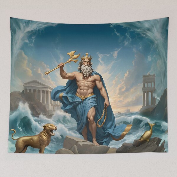 Item preview, Ancient Greek God Poseidon Mythological Art designed and sold by PrometheusStyle.