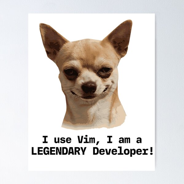 Artikel-Vorschau von Lustiges Vim-Hund-Meme – Programmierhumor für Softwareentwickler, designt und verkauft von TitoDesignerr.