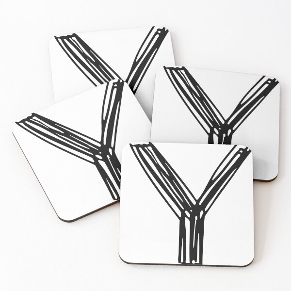 DOODLE LETTER Y Coasters (Set of 4)