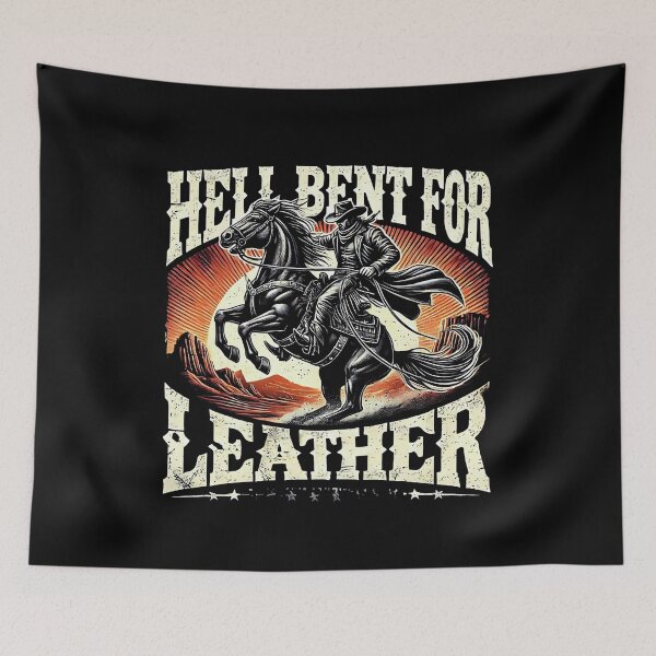 Item preview, Hell Bent for Leather – Bold Western Cowboy Art designed and sold by ZingZone.