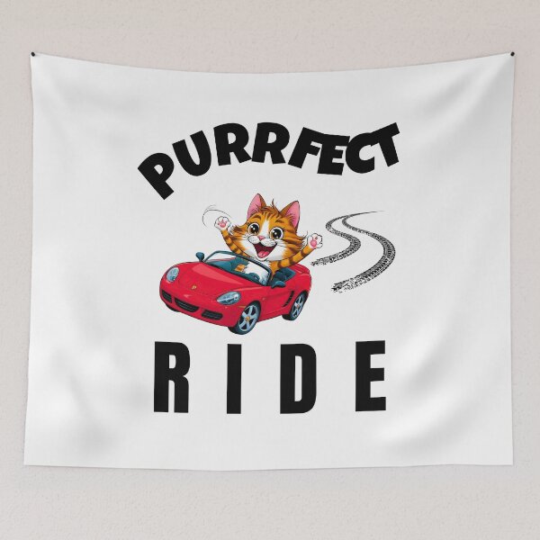 Item preview, Purrfect Ride – Funny Cat Driving a Sports Car Cartoon designed and sold by Fredster1966.