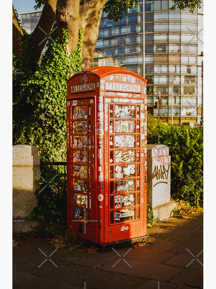 Thumbnail 3 of 3, Sticker, London Red Telephone Box designed and sold by walli-f7.