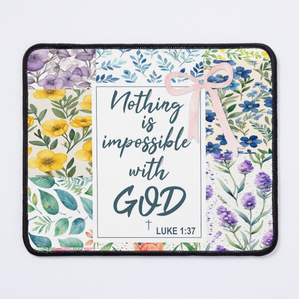 Item preview, With God all Things are Possible Luke 1:37 Bible Verse Floral designed and sold by Tetete.