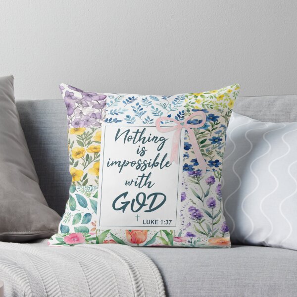 Item preview, With God all Things are Possible Luke 1:37 Bible Verse Floral  designed and sold by Tetete.