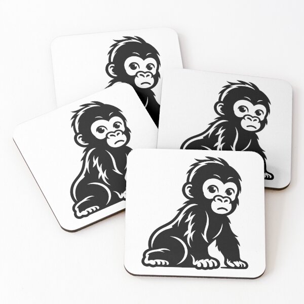 Item preview, Baby Gorilla Silhouette Cute Primate Design designed and sold by theartfulaspie.