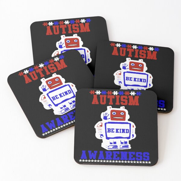 Item preview, Be Kind Robot | Autism Awareness Design in Red, White & Blue designed and sold by Brian Gollob Creative Art.