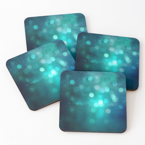 Item preview, Abstract bokeh lights on dark background, teal and blue tones, soft focus, ethereal feel, dreamy texture, digital art, sparkling effect designed and sold by homydesign.