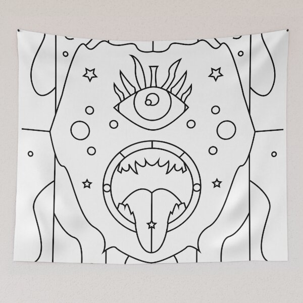 Item preview, The speaking idol with open mouth, eye, and geometric details designed and sold by estebansequeira.