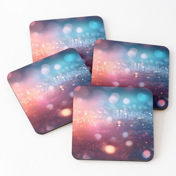 Item preview, Iridescent bokeh lights blend warm orange and cool blue hues, creating a sparkling, ethereal abstract background with a cosmic feel designed and sold by homydesign.