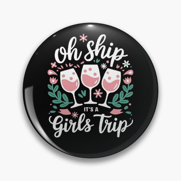Vista previa del artículo con la obra «Diseño de viaje de chicas con copas de vino: divertido y floral», diseñado y vendido por love3617.