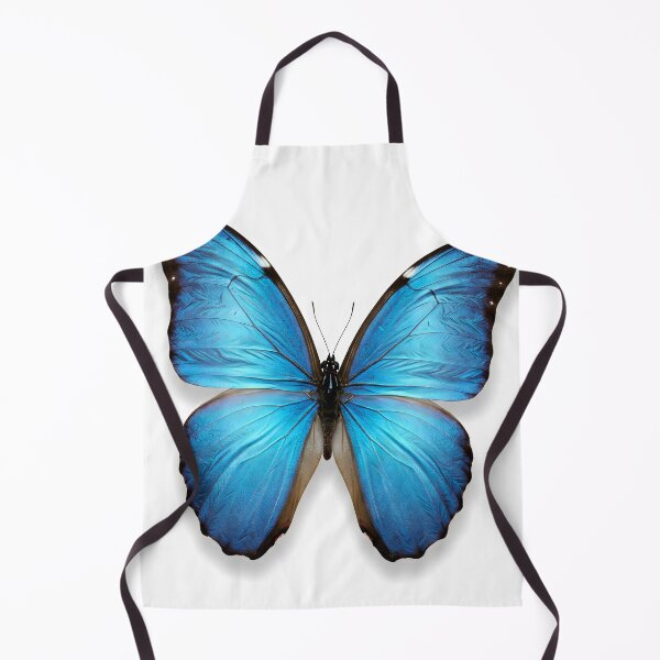 Artikelvorschau, Blauer Morpho-Schmetterling mit detaillierten Flügeln und dunklen Rändern vor weißem Hintergrund entworfen und verkauft von homydesign.