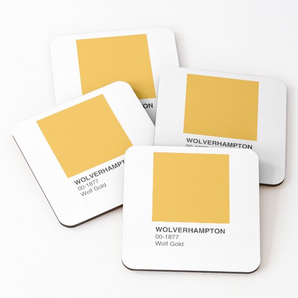 Item preview, Wolverhampton Wolf Gold Colour Swatch - White Border designed and sold by The Colourful Game.