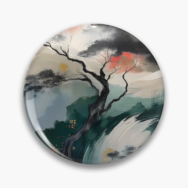 Item preview, Stylized tree with dark branches and wispy foliage against a watercolor-like background, evoking a serene and artistic feel designed and sold by homydesign.