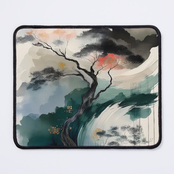 Item preview, Stylized tree with dark branches and wispy foliage against a watercolor-like background, evoking a serene and artistic feel designed and sold by homydesign.