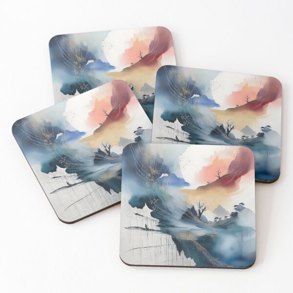 Item preview, Abstract landscape with soft watercolor washes, delicate lines, and ethereal atmosphere, evoking a sense of tranquility designed and sold by homydesign.