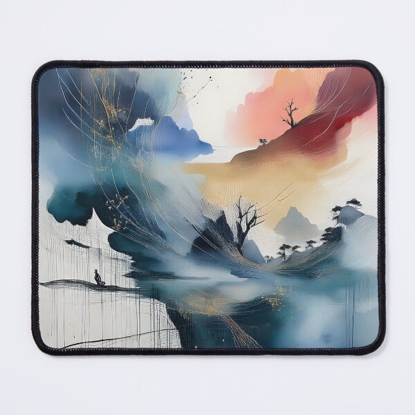Item preview, Abstract landscape with soft watercolor washes, delicate lines, and ethereal atmosphere, evoking a sense of tranquility designed and sold by homydesign.