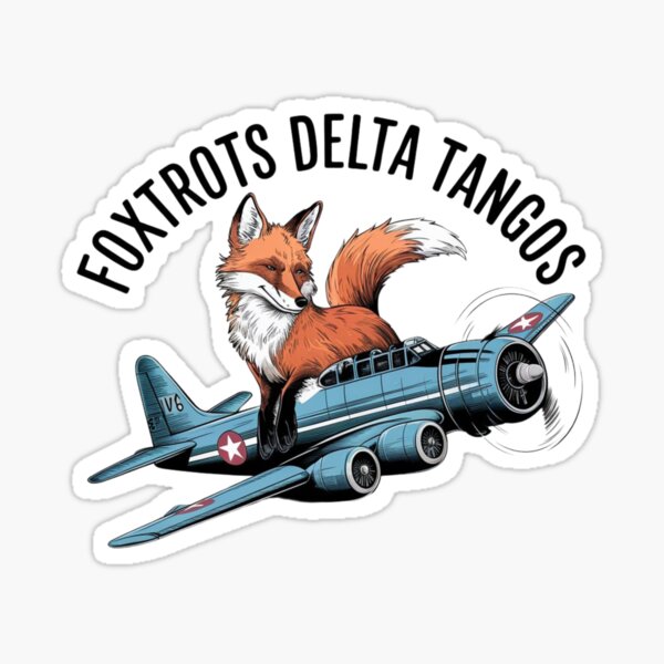 Vista previa del artículo con la obra «Foxtrots Delta Tangos: Aviación clásica y arte de zorros», diseñado y vendido por tshirtcutefunny.