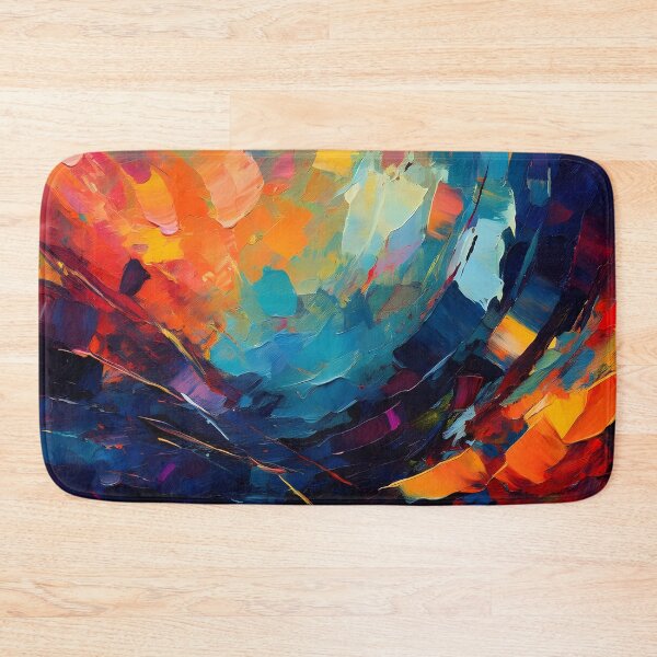 Item preview, A vibrant abstract painting with bold brushstrokes and rich colors, evoking a sense of movement and energy designed and sold by homydesign.