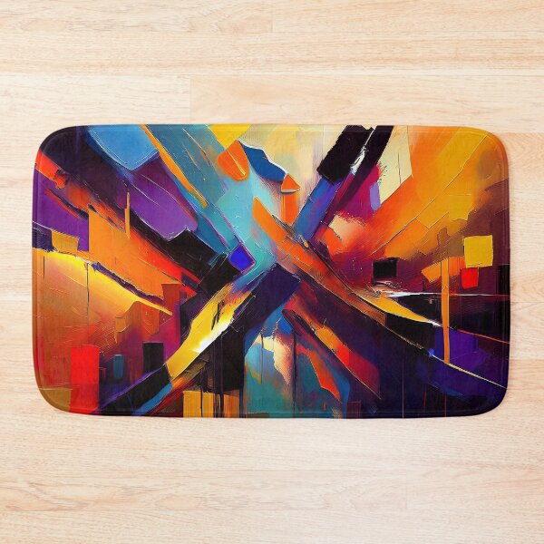 Item preview, A vibrant abstract painting with bold brushstrokes and rich colors, evoking a sense of movement and energy designed and sold by homydesign.