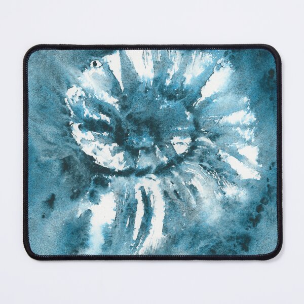 Item preview, Lunar Blue Ammonite Fossil Watercolor Painting designed and sold by Valerie Englehart.