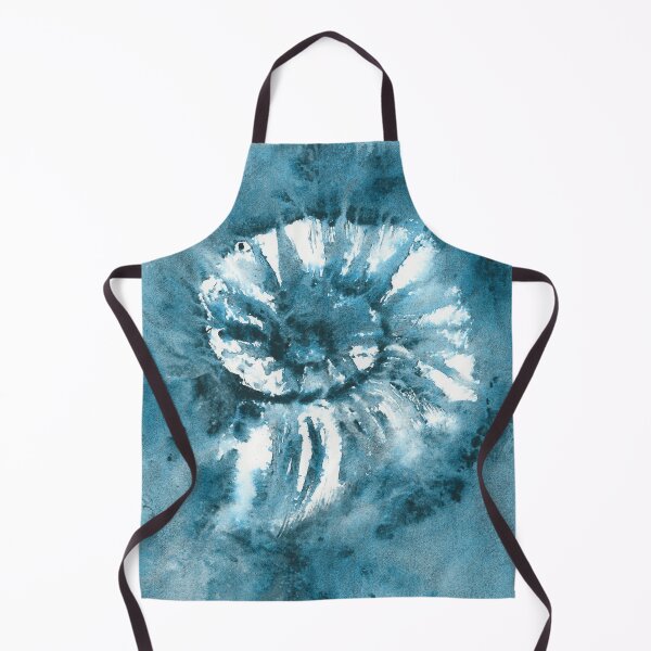 Item preview, Lunar Blue Ammonite Fossil Watercolor Painting designed and sold by Valerie Englehart.