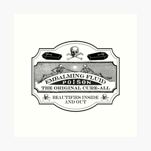 Aperçu de l'œuvre Étiquette d'apothicaire pour poison liquide d'embaumement créée et vendue par Spiderandfly.
