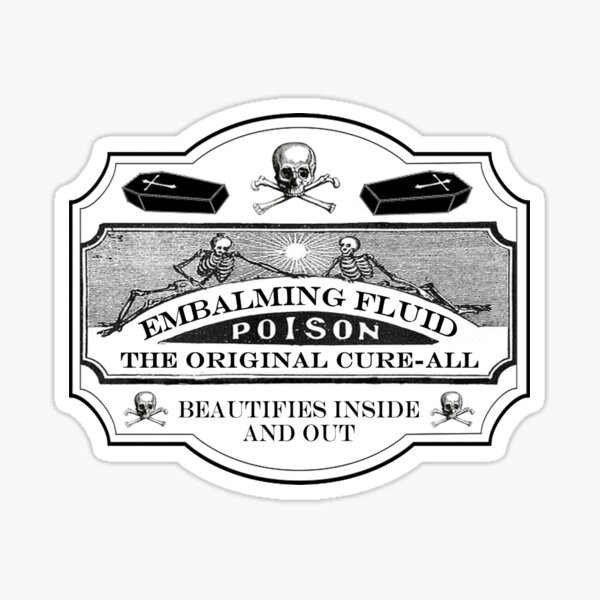 Aperçu de l'œuvre Étiquette d'apothicaire pour poison liquide d'embaumement créée et vendue par Spiderandfly.